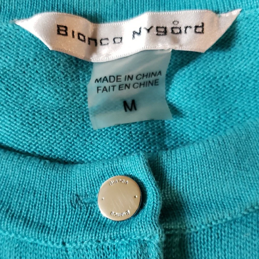 Bianca Nygard Turquoise Women's Cardigan Sweater - Picture 6 of 9